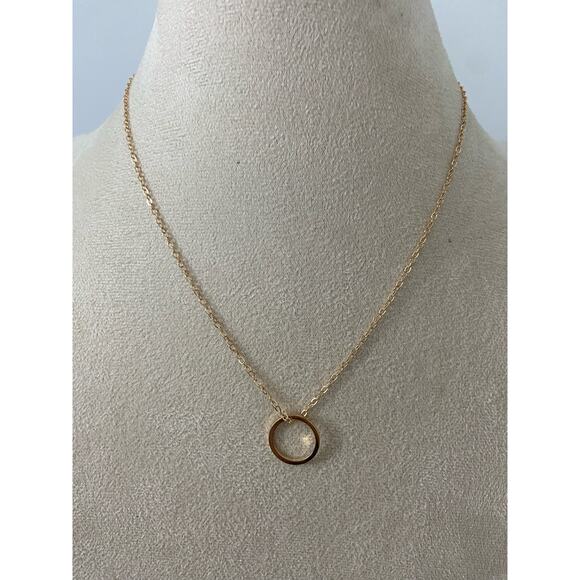 Circle pendant necklace rose gold tone - Picture 1 of 4